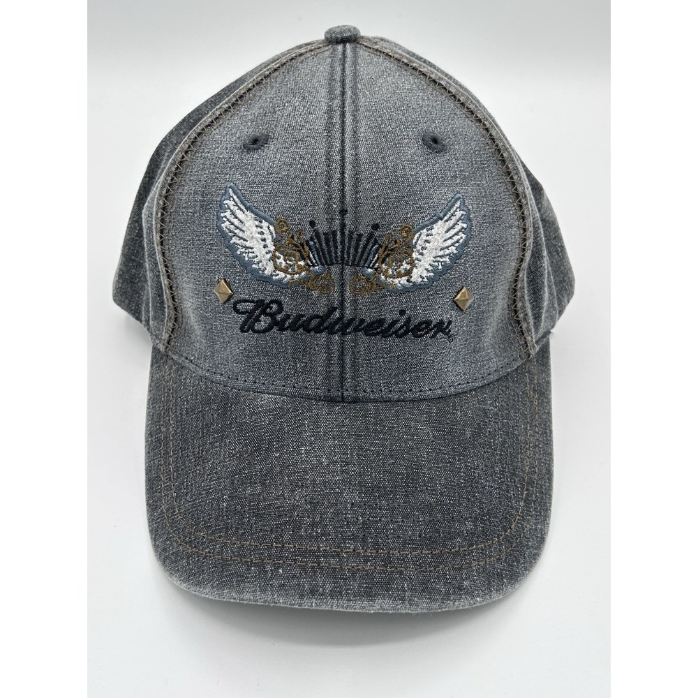 Budweiser Anheuser Bush Official Product One Size Studded Hat Denim Big Stitch